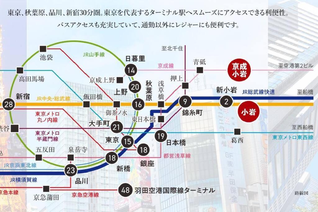 Jinghouse小岩 Direct To Shinjuku/Airport/Close To Station Tōkyō Extérieur photo